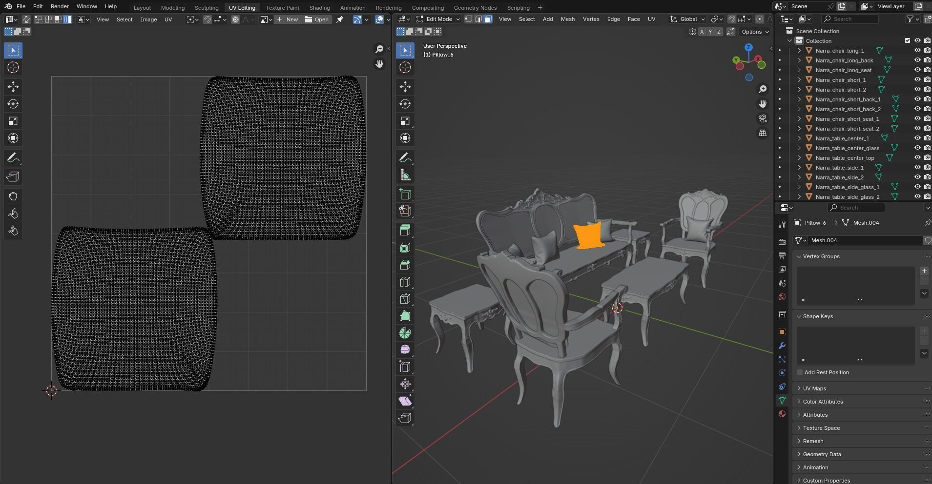 Sofa Wooden set CG1 3D model_27
