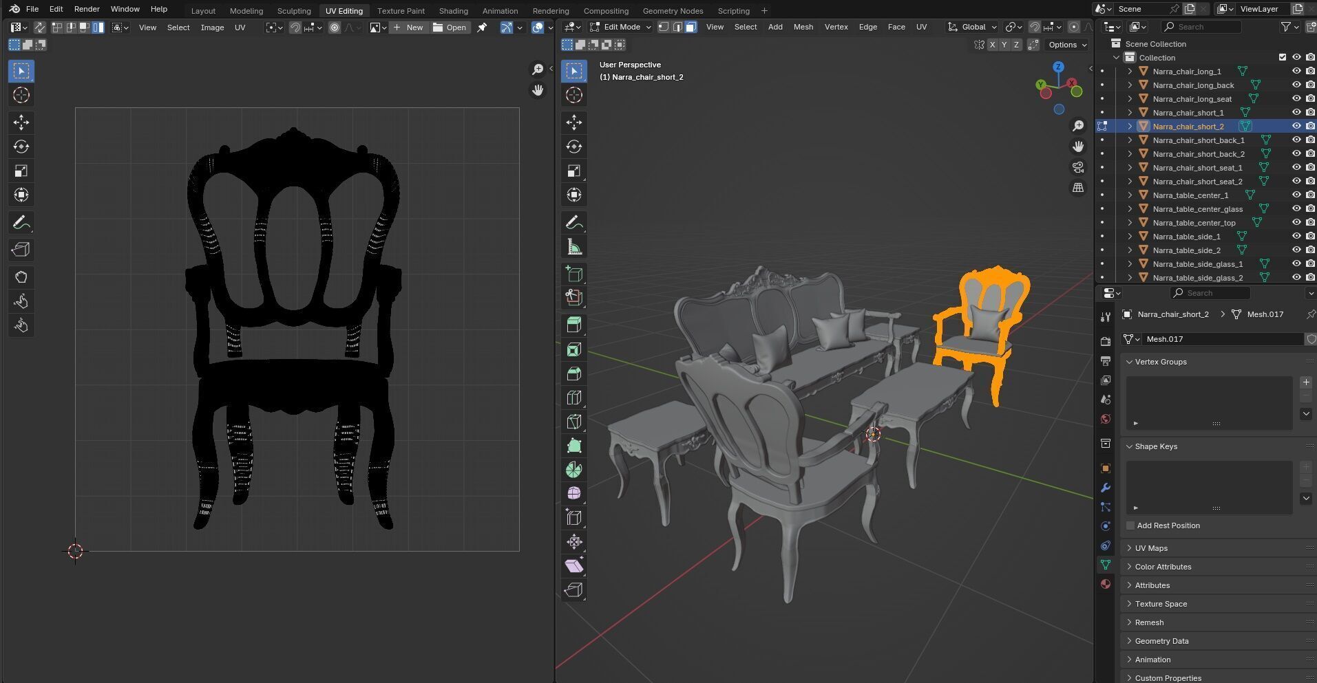 Sofa Wooden set CG1 3D model_29