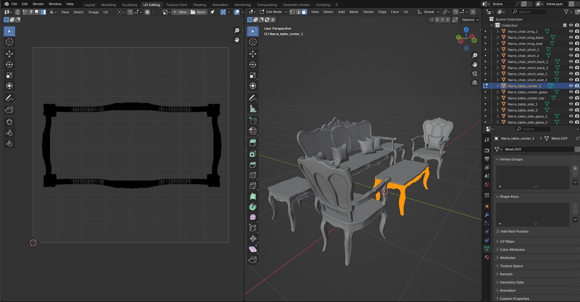 Sofa Wooden set CG1 3D model_30