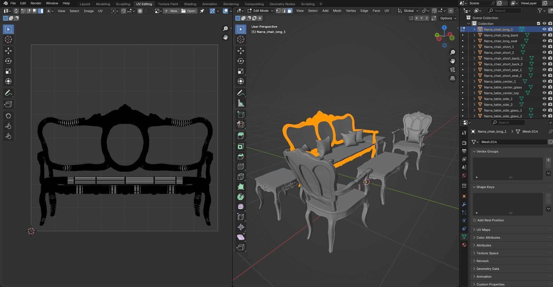 Sofa Wooden set CG1 3D model_28