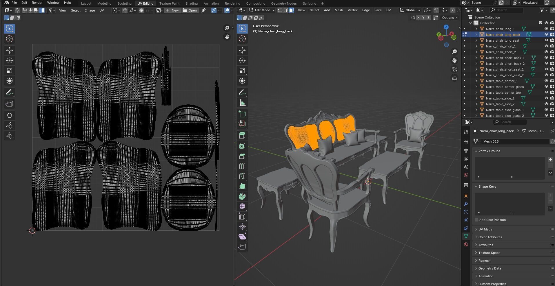 Sofa Wooden set CG1 3D model_25