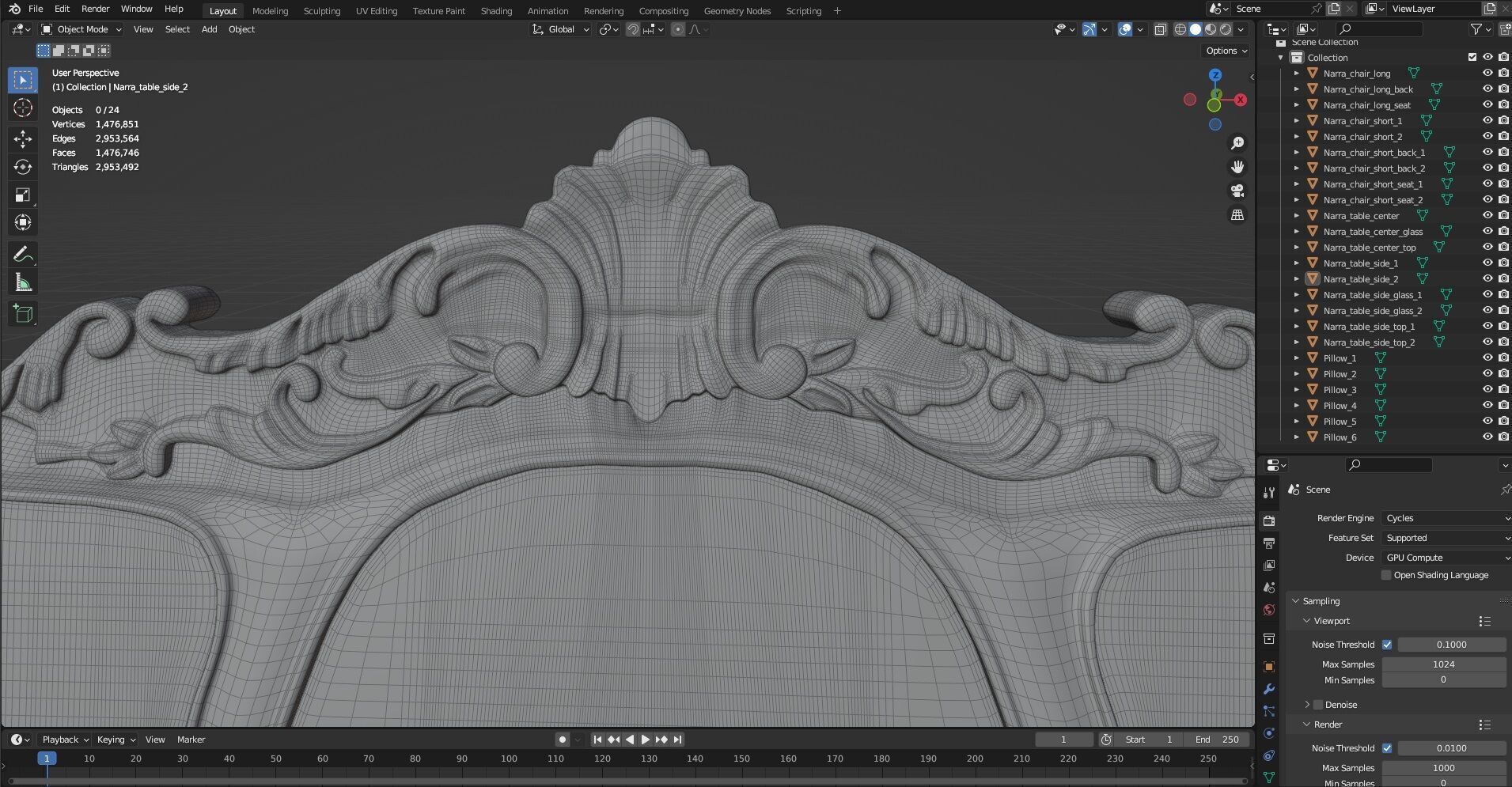 Sofa Wooden set CG1 3D model_22