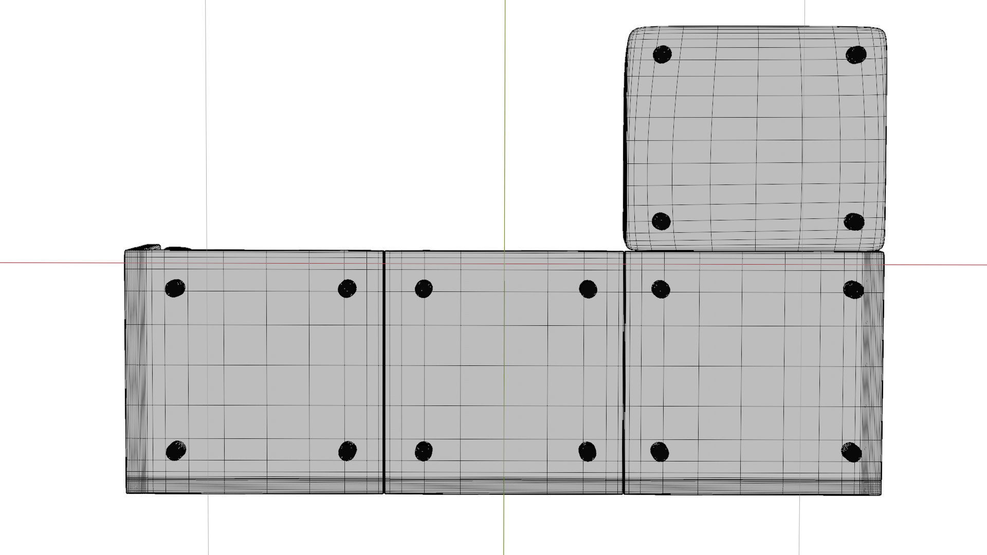 SOFA - L Shaped 4-seat Couch 3D model_11