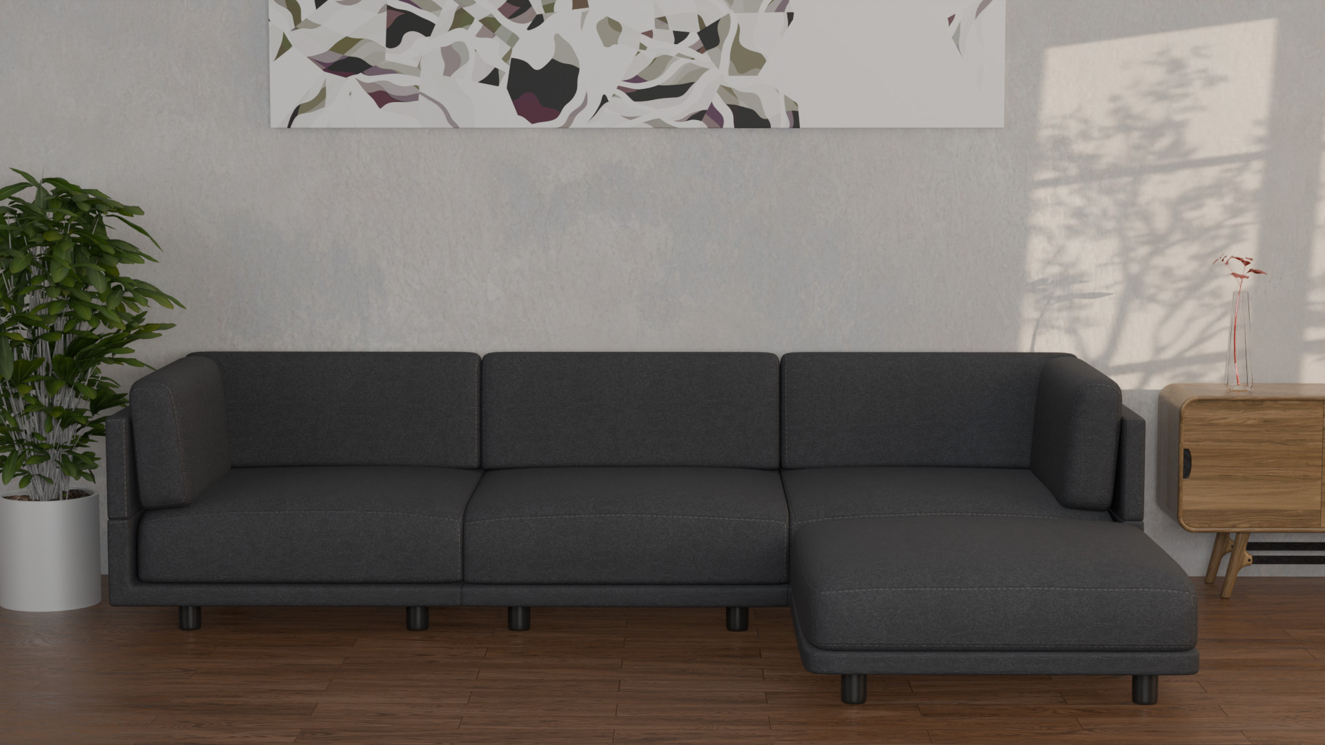 SOFA - L Shaped 4-seat Couch 3D model_5