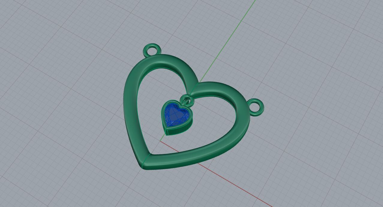 Heart pendant 002 3D print model_4