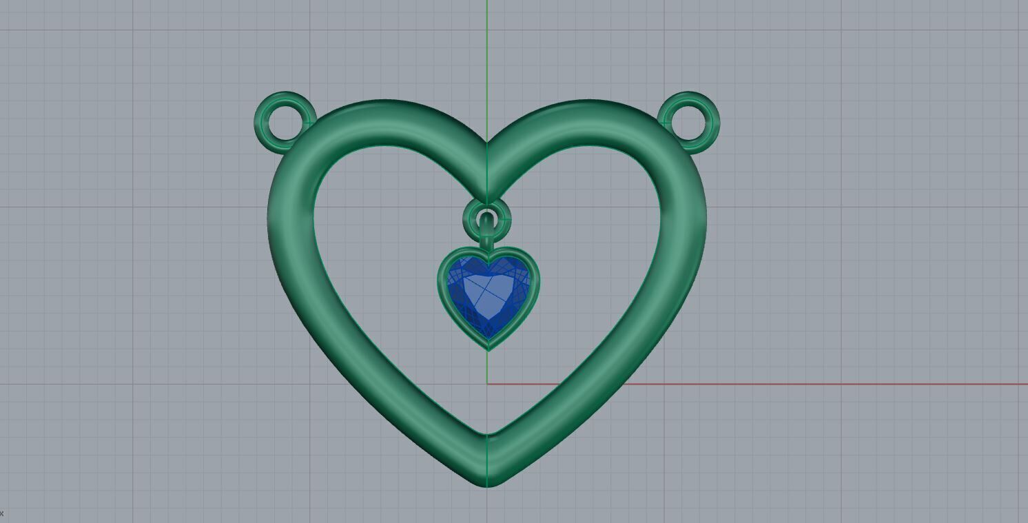 Heart pendant 002 3D print model_2