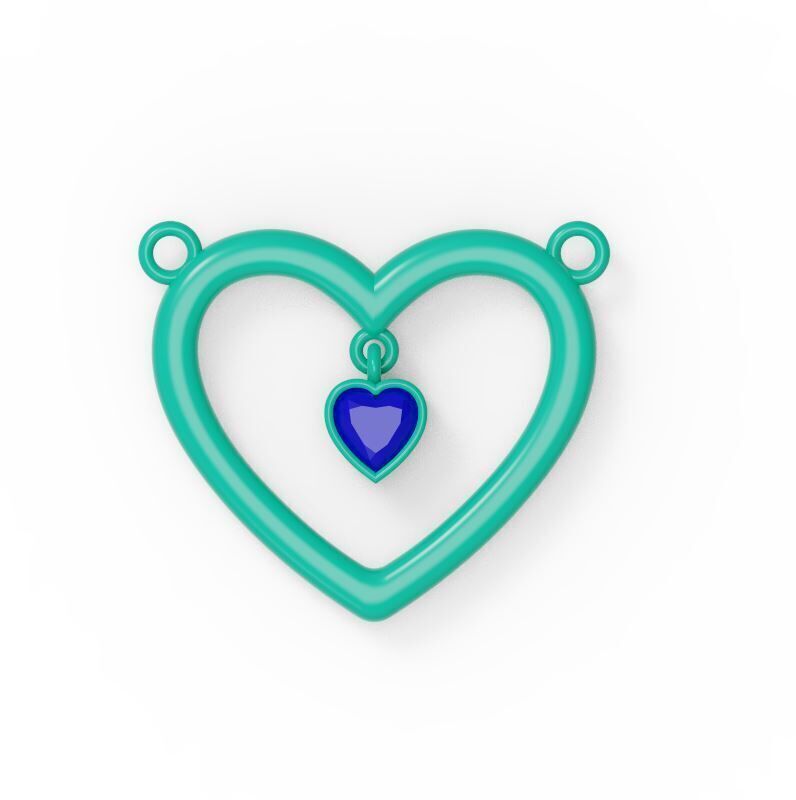 Heart pendant 002 3D print model_3