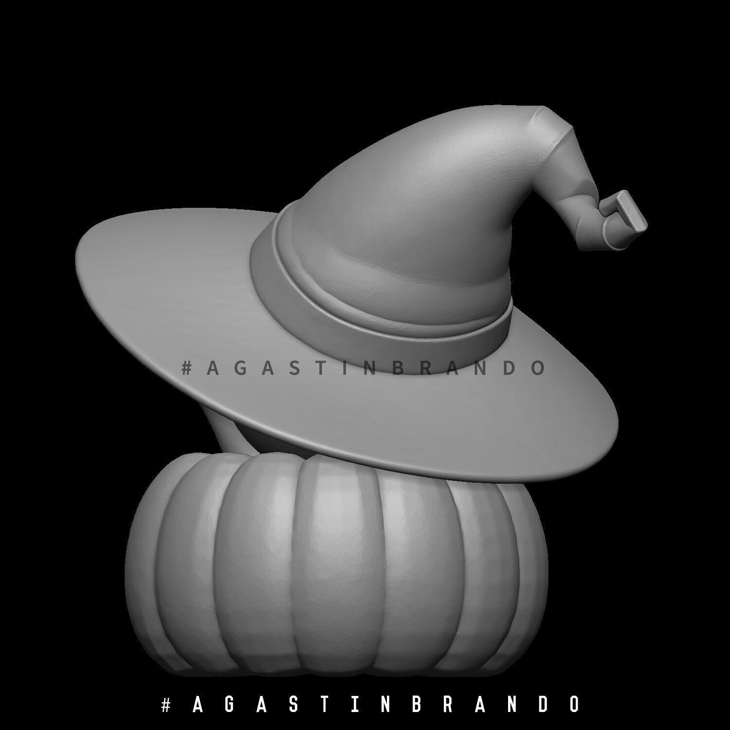 Halloween Cat  Pumpkin STL Model 3D print model_4