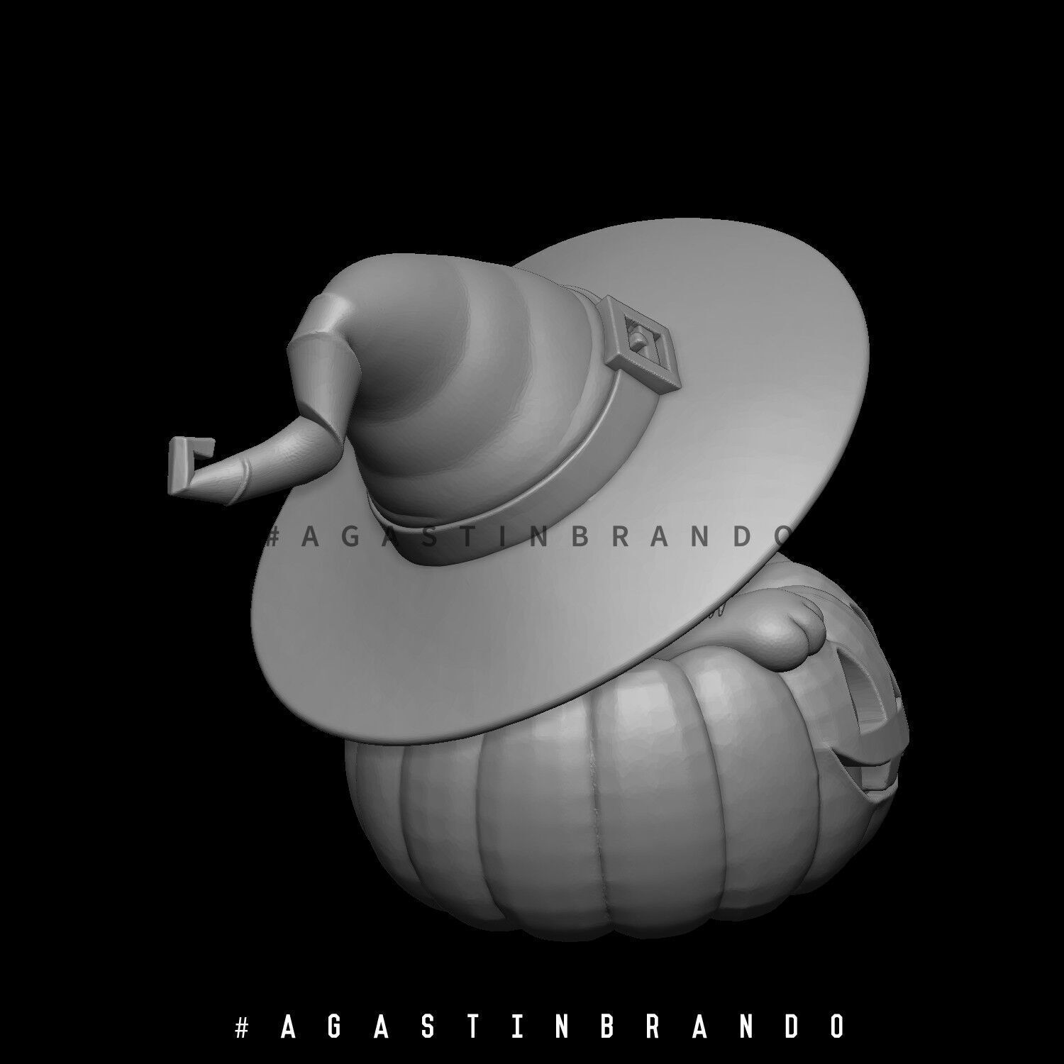 Halloween Cat  Pumpkin STL Model 3D print model_3