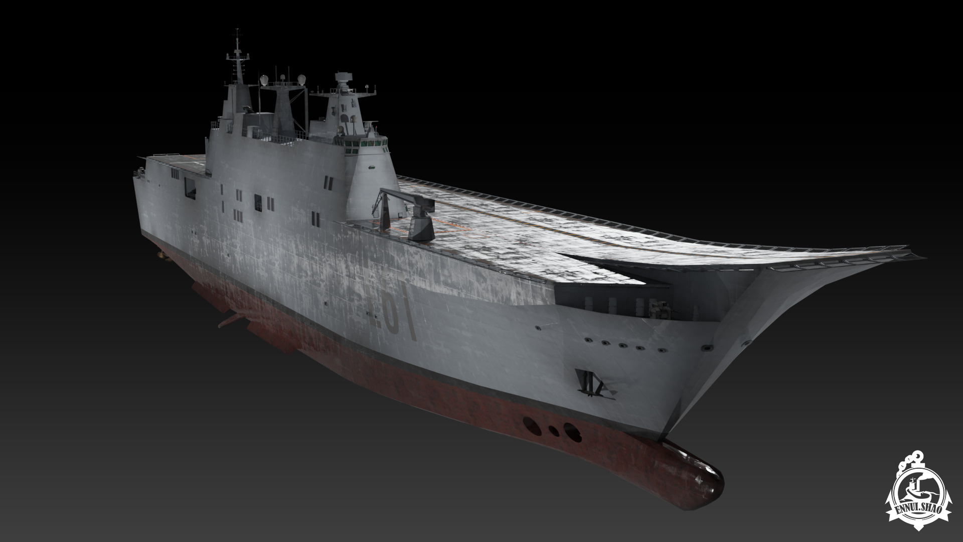 SPS Juan Carlos I aircraft carrier game ready model Low-poly 3D model_2