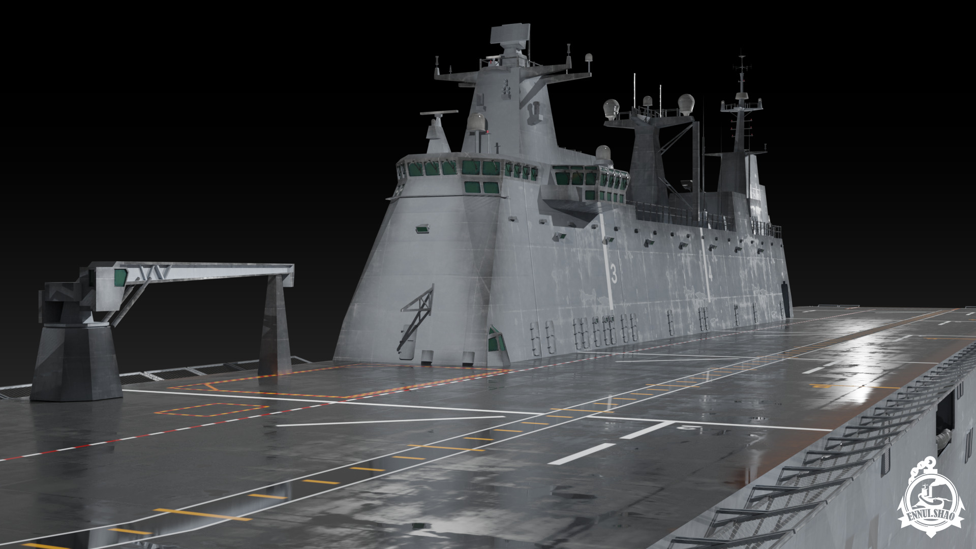 SPS Juan Carlos I aircraft carrier game ready model Low-poly 3D model_9