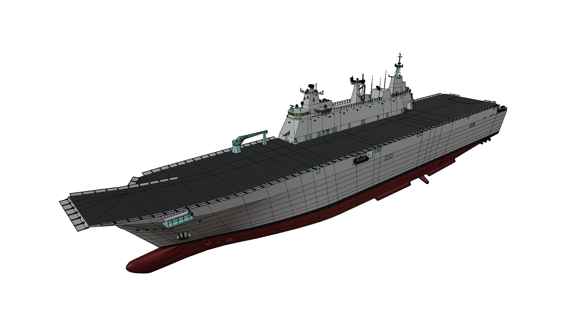 SPS Juan Carlos I aircraft carrier game ready model Low-poly 3D model_18