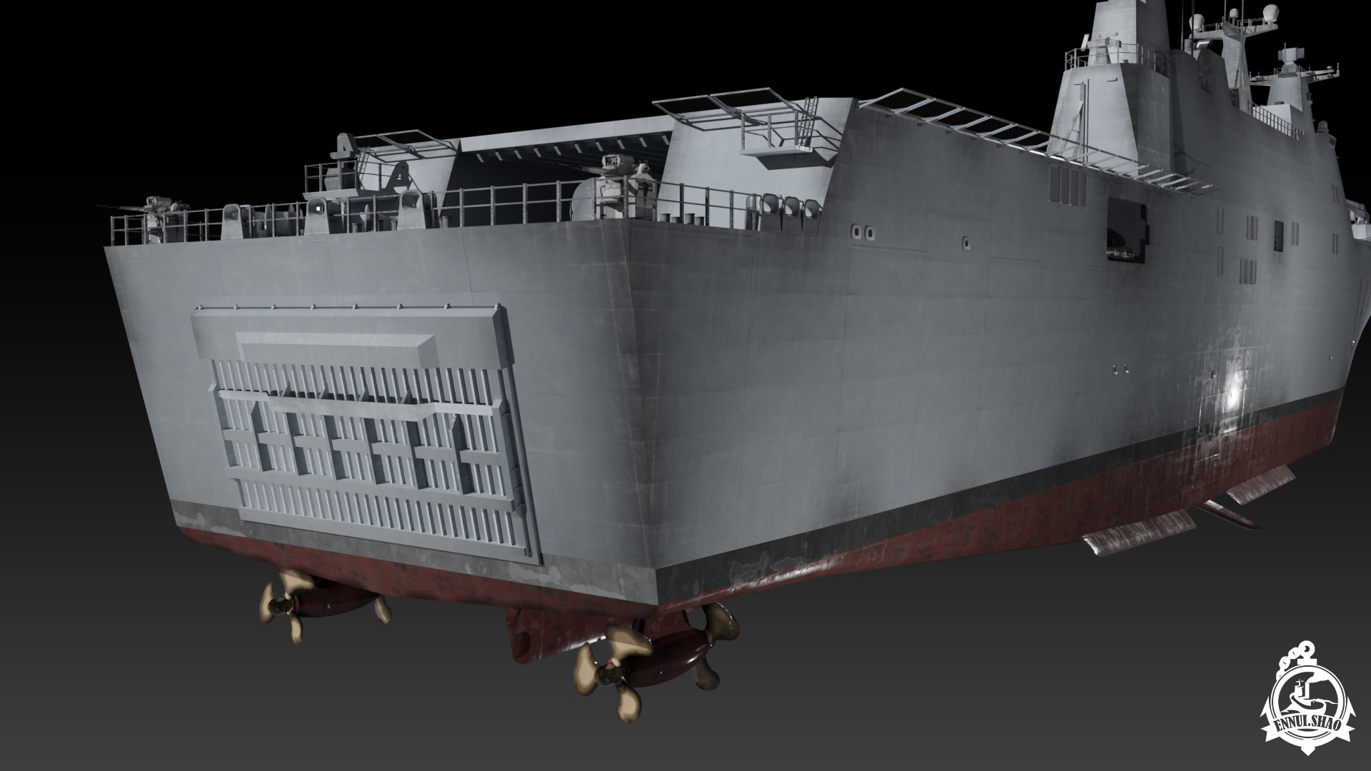 SPS Juan Carlos I aircraft carrier game ready model Low-poly 3D model_12