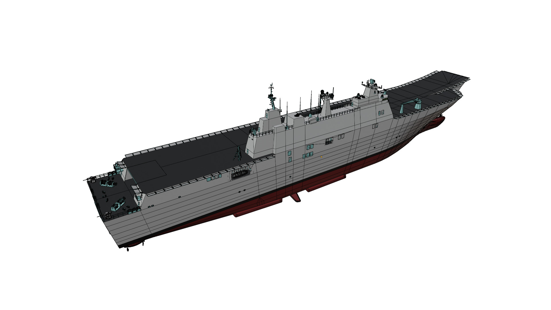 SPS Juan Carlos I aircraft carrier game ready model Low-poly 3D model_19