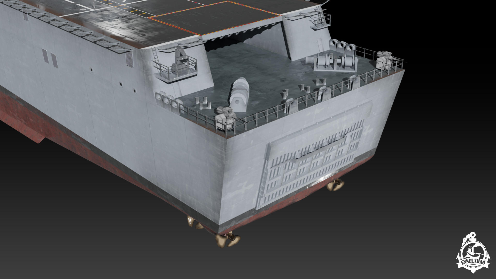 SPS Juan Carlos I aircraft carrier game ready model Low-poly 3D model_13