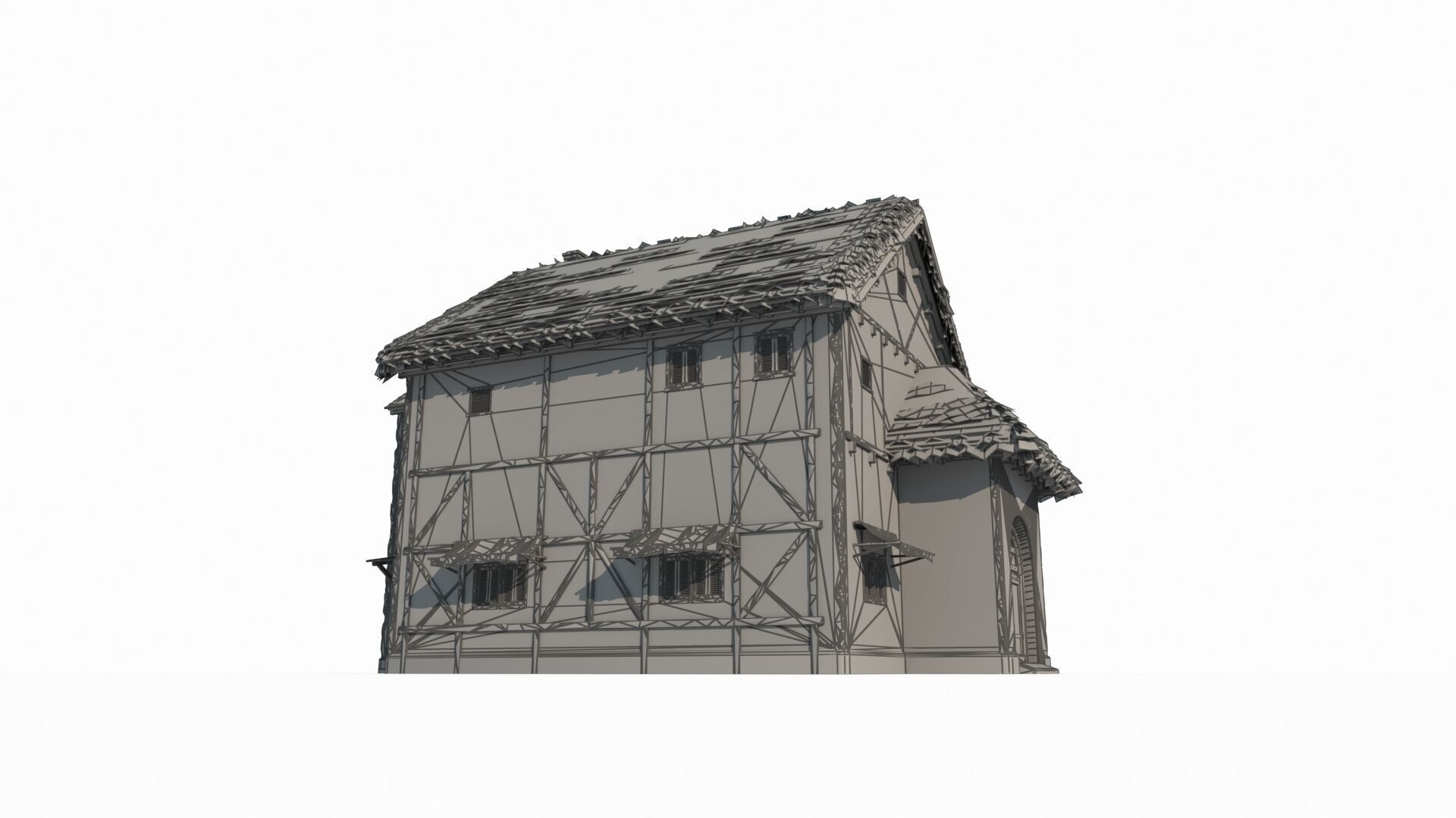 Medieval architectural buildings 3D model_5