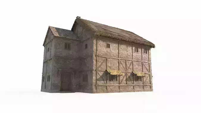 Medieval architectural buildings 3D model