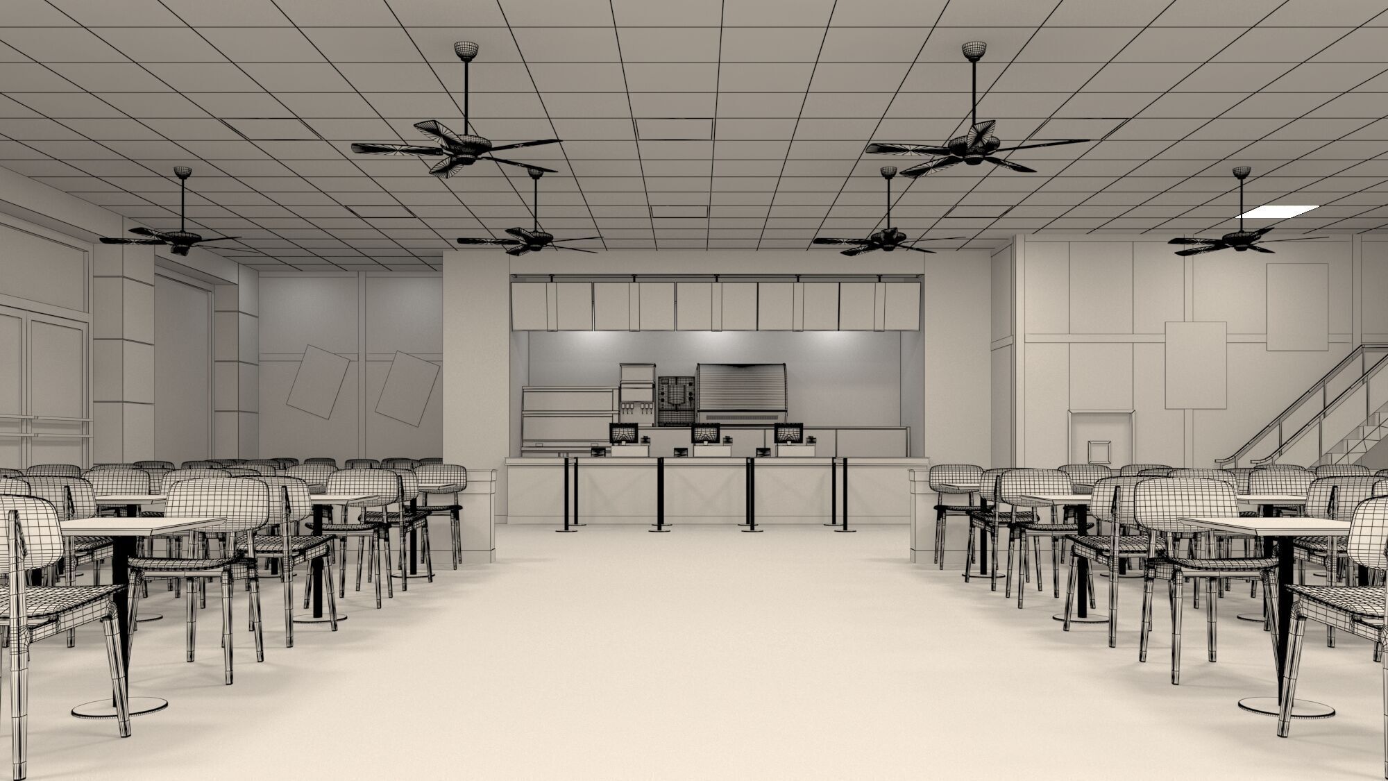 restaurant 3D model_1