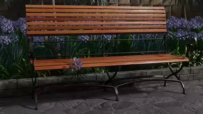 Nr-04 Bench Wood and Steel 3D model