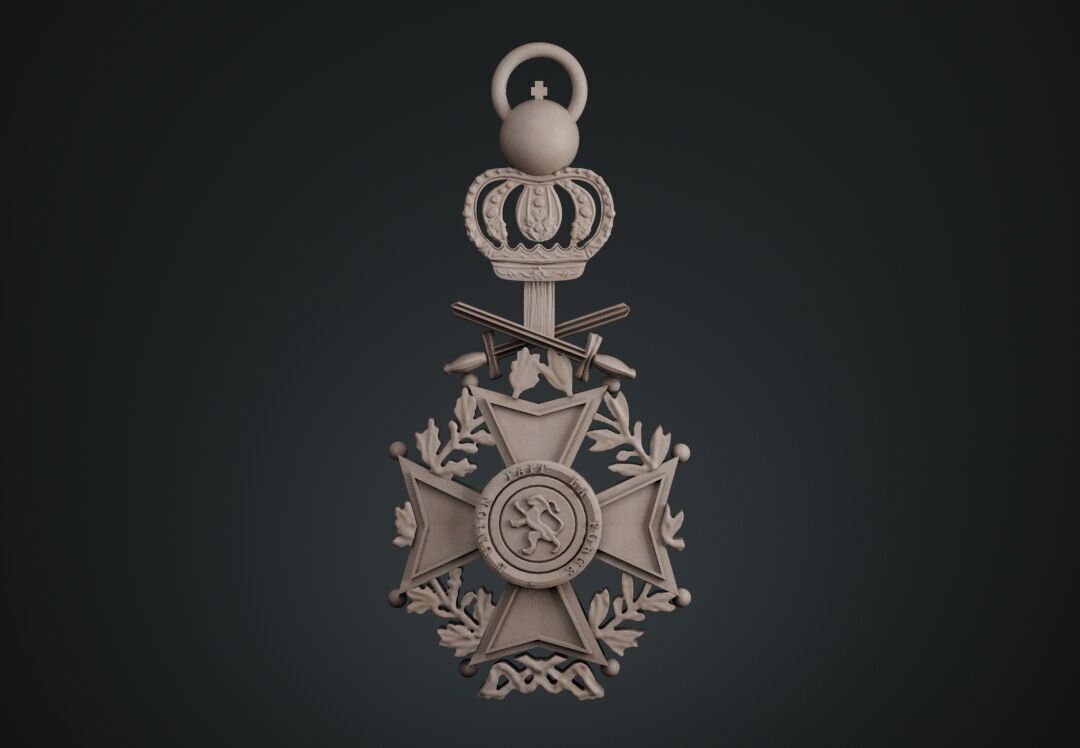 Order of Leopold II Medal 3D print model_1