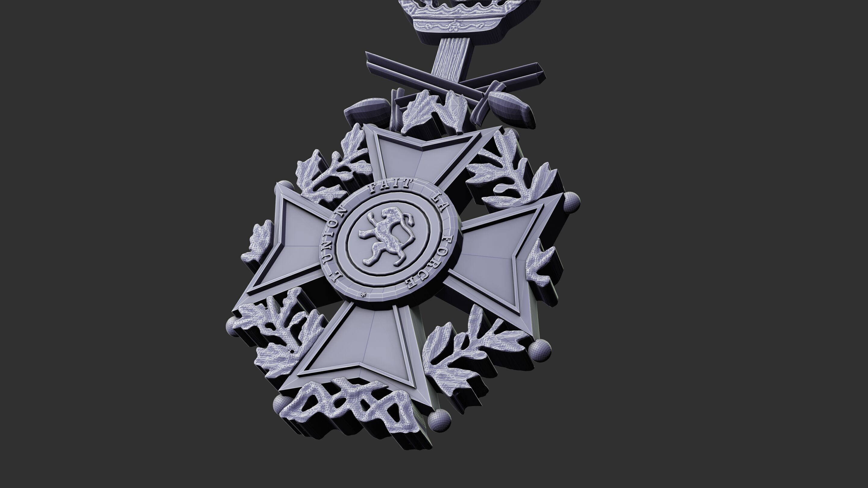 Order of Leopold II Medal 3D print model_33