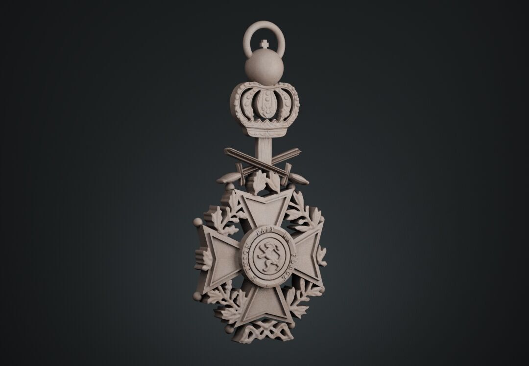 Order of Leopold II Medal 3D print model_3