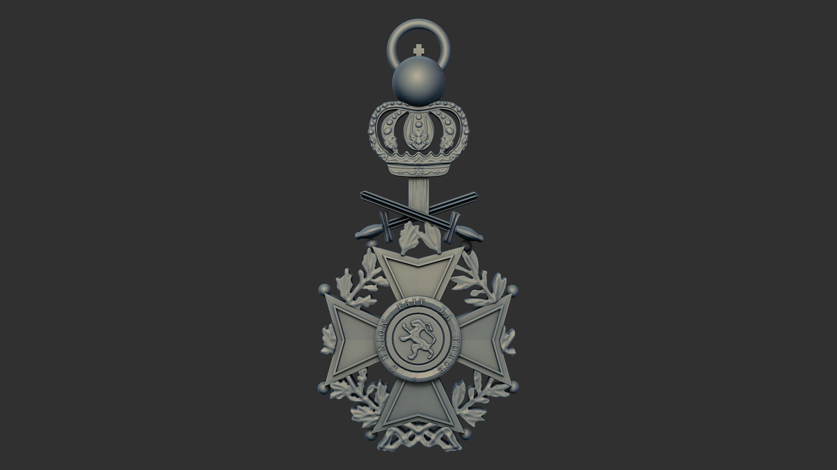 Order of Leopold II Medal 3D print model_26