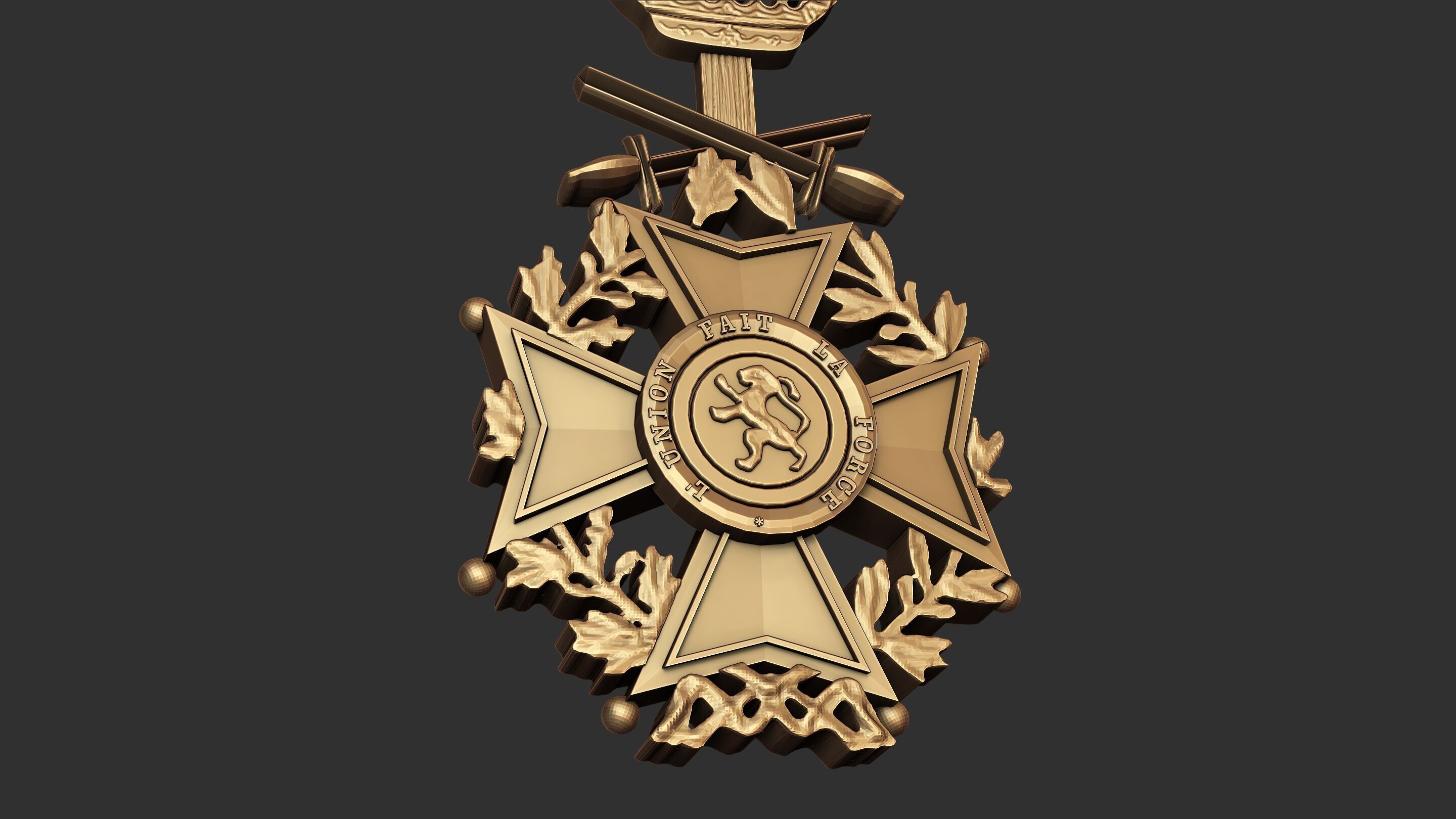 Order of Leopold II Medal 3D print model_31