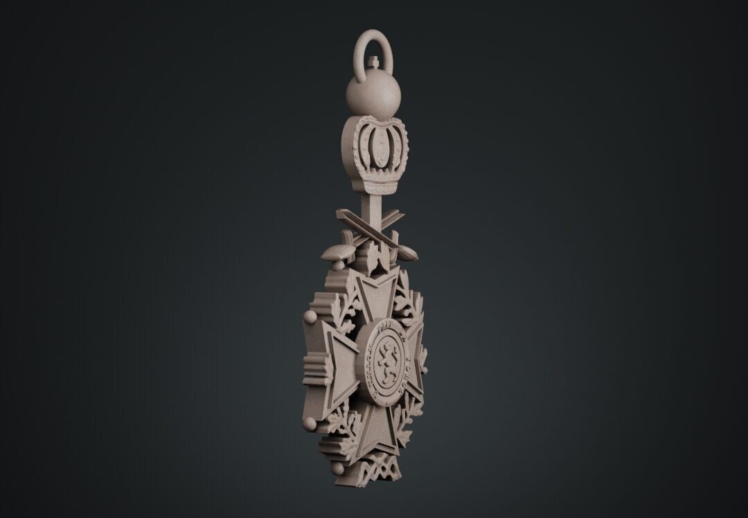 Order of Leopold II Medal 3D print model_6