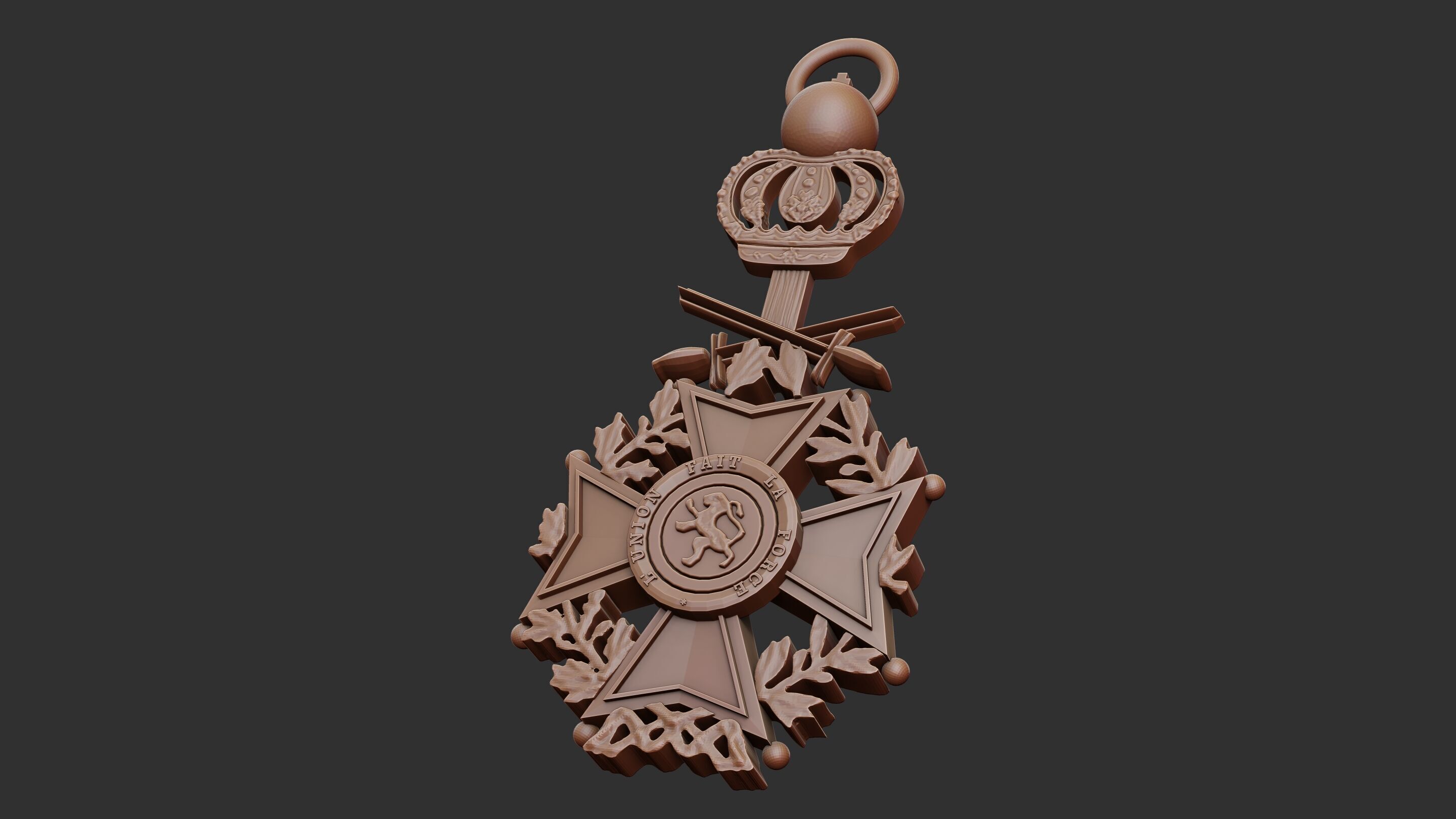 Order of Leopold II Medal 3D print model_35