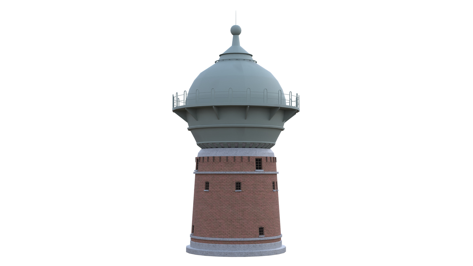 Water Tower Low-poly 3D model_25