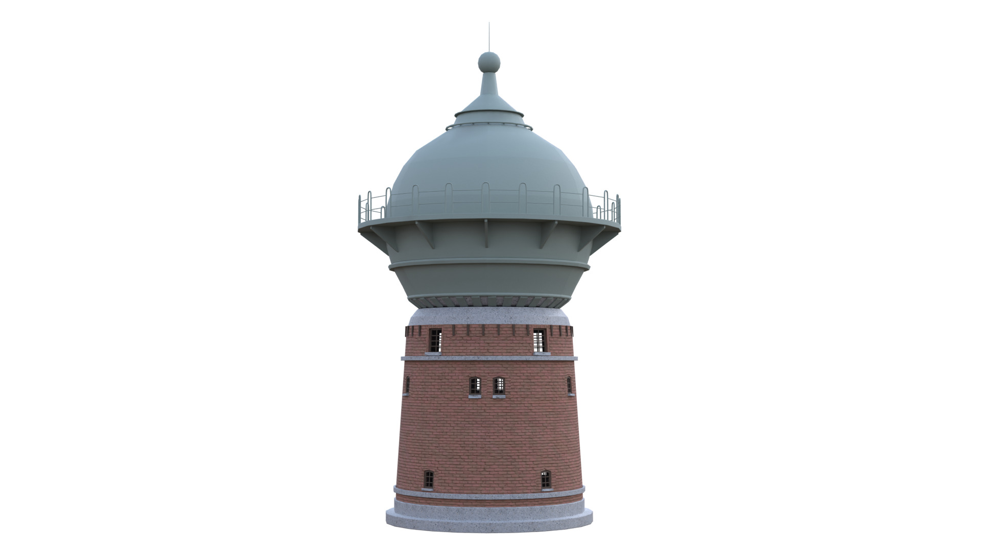 Water Tower Low-poly 3D model_18