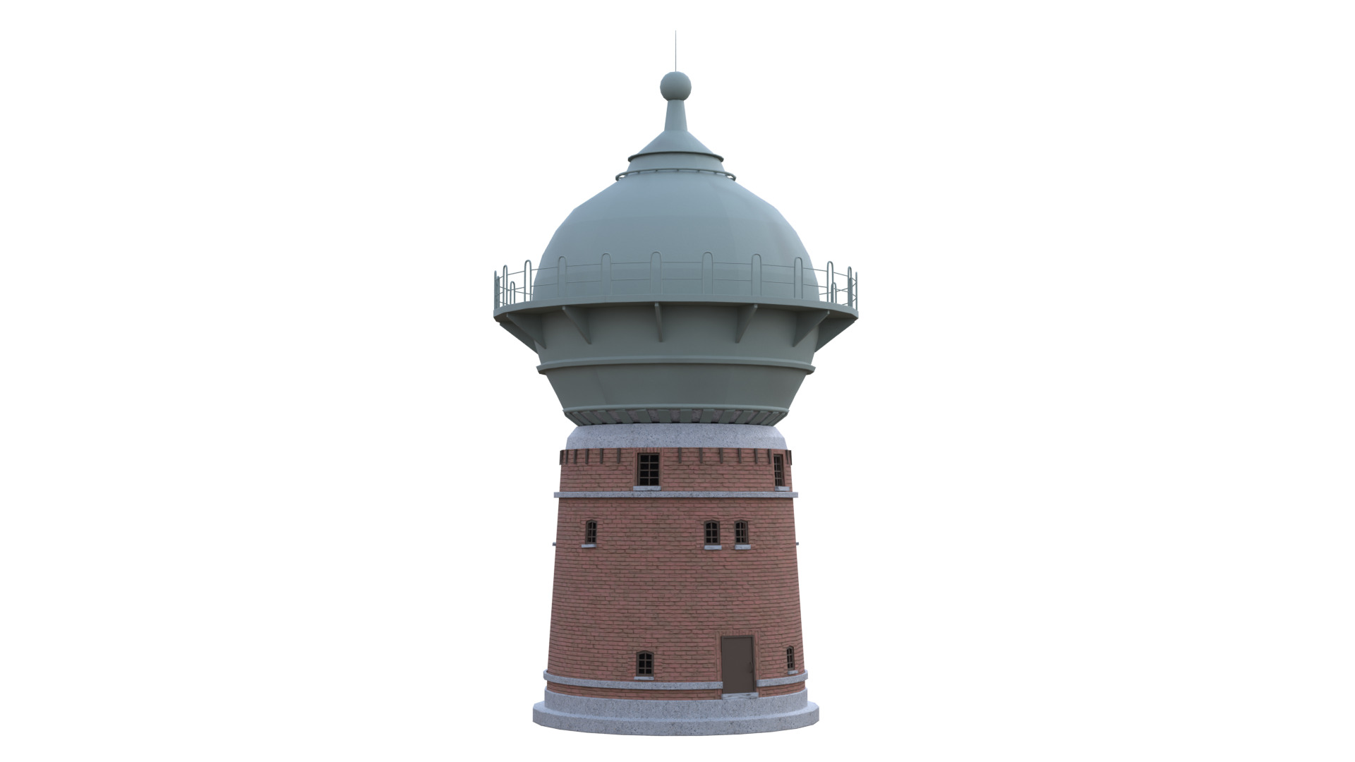 Water Tower Low-poly 3D model_38