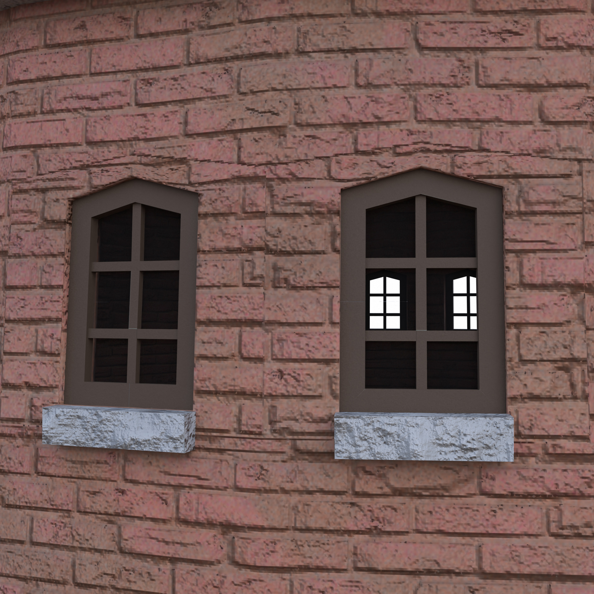 Water Tower Low-poly 3D model_3