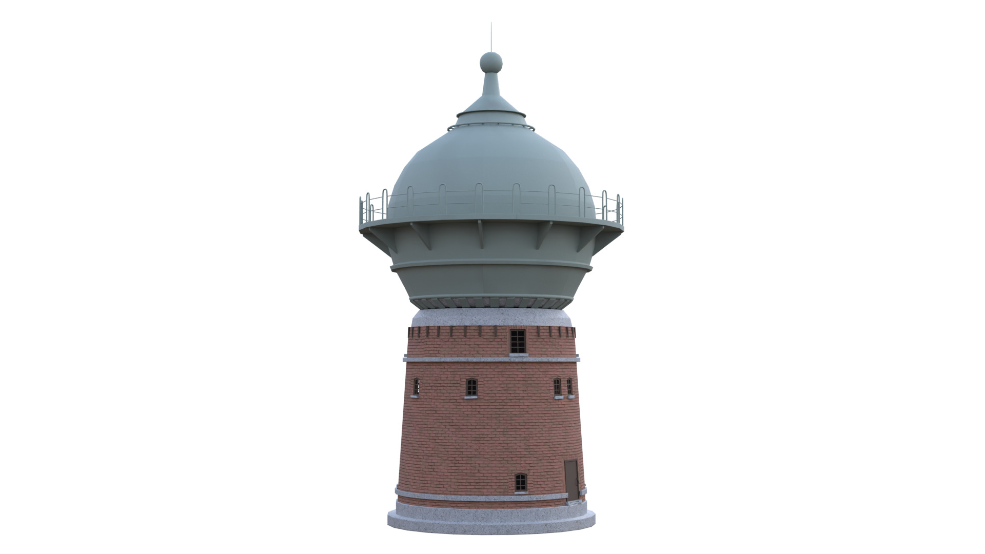 Water Tower Low-poly 3D model_41