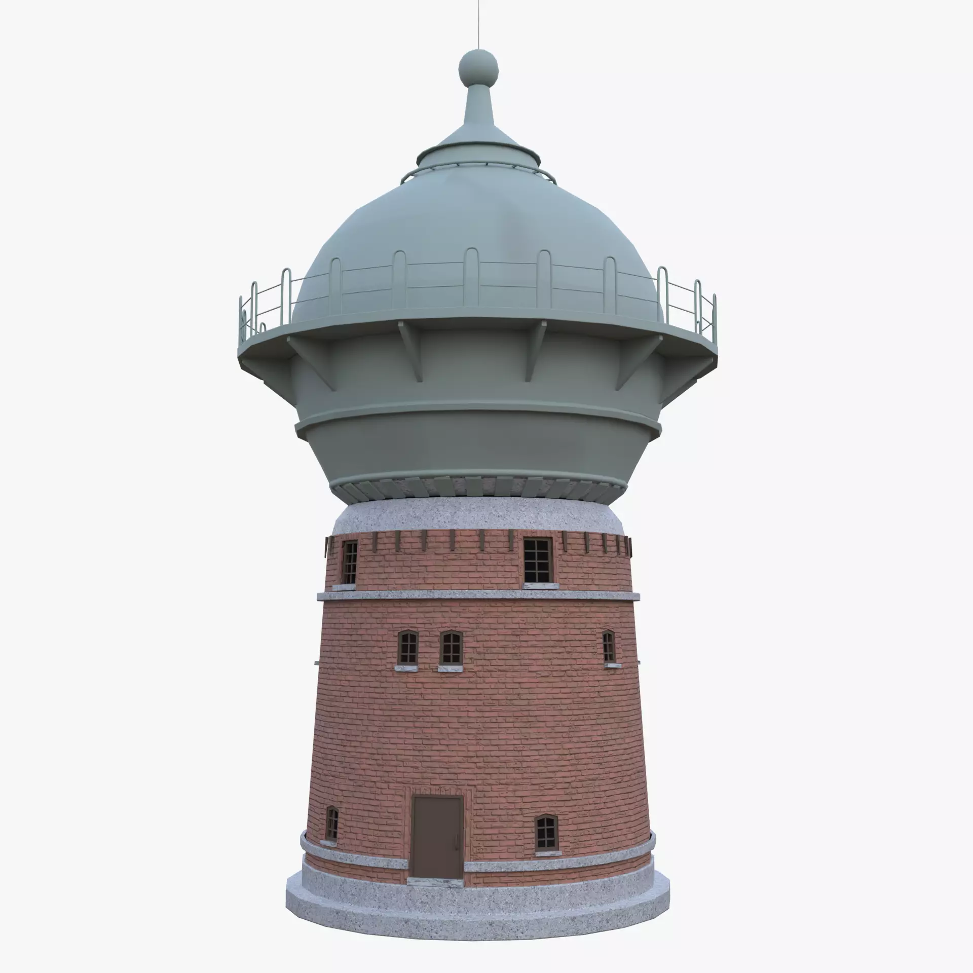 Water Tower Low-poly 3D model_0