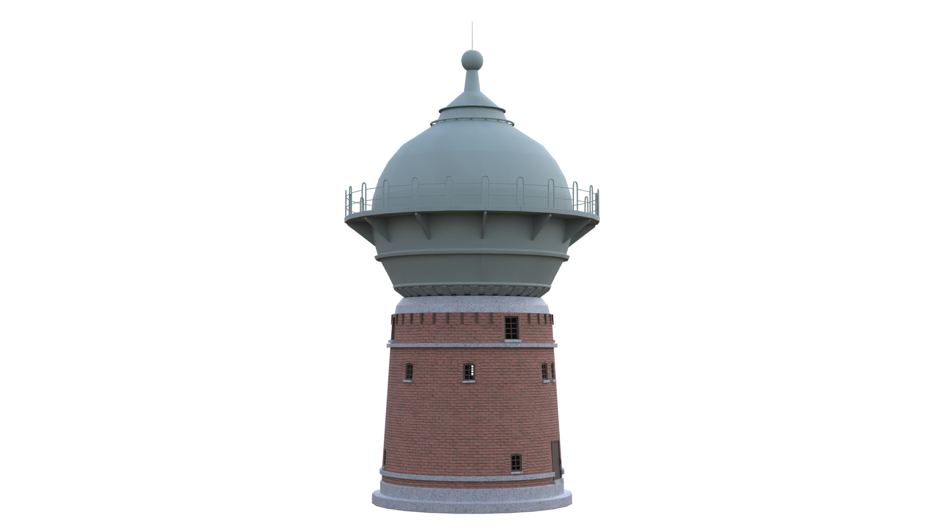 Water Tower Low-poly 3D model_42