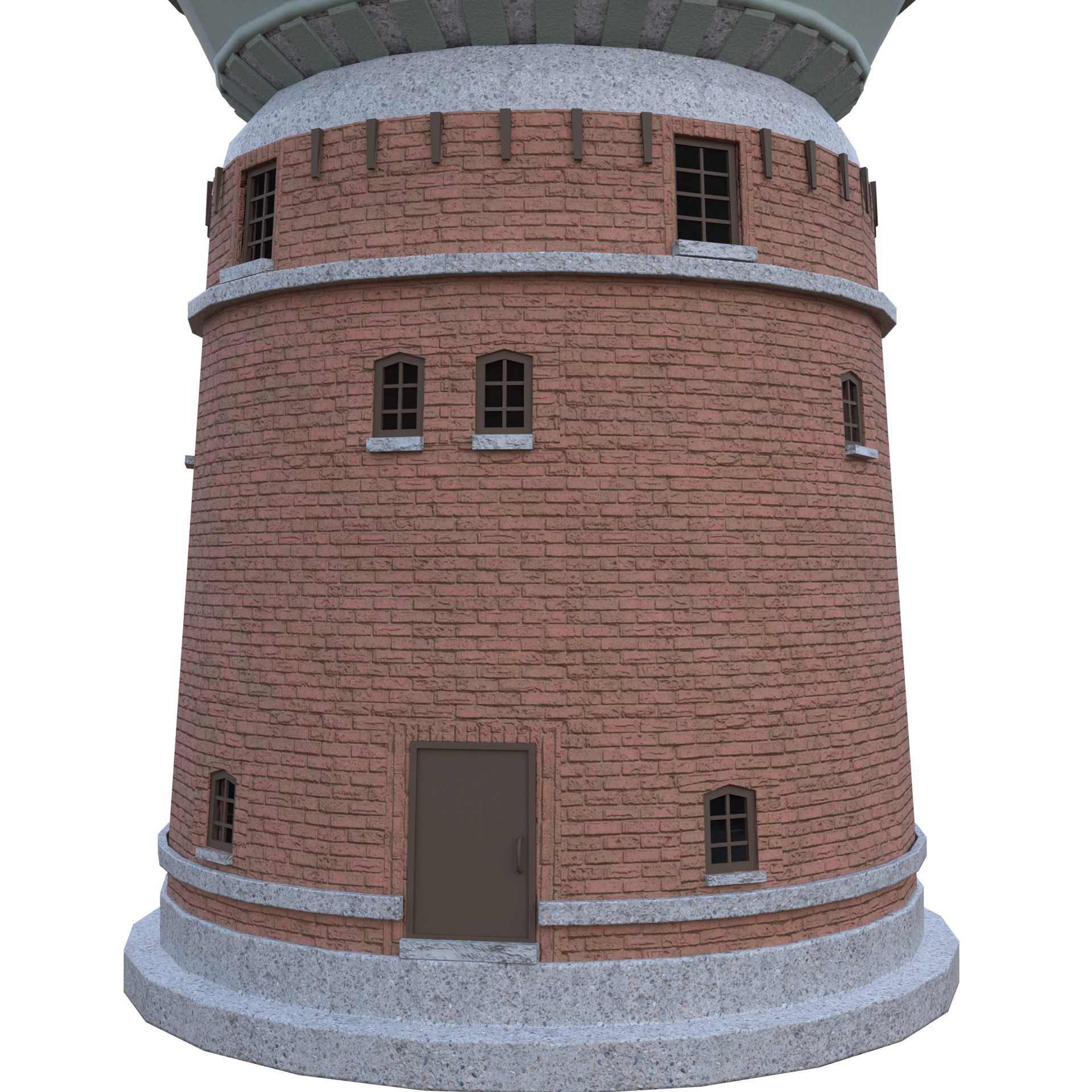 Water Tower Low-poly 3D model_2
