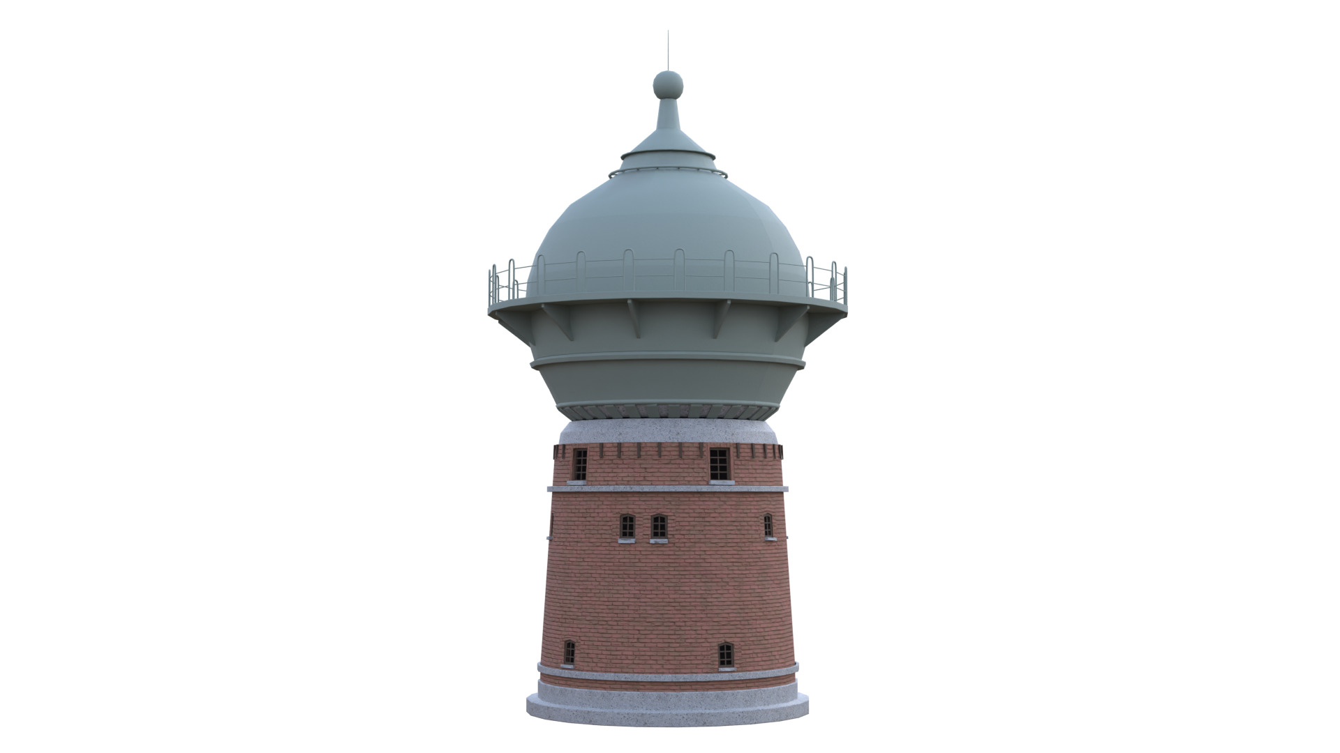 Water Tower Low-poly 3D model_17