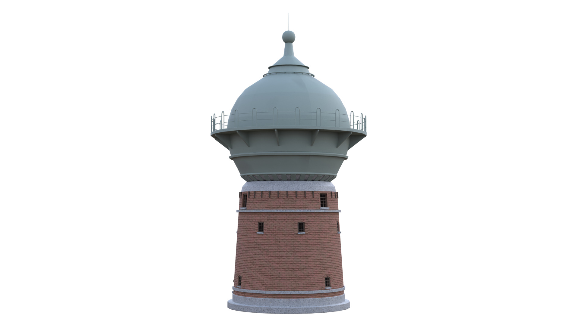 Water Tower Low-poly 3D model_26