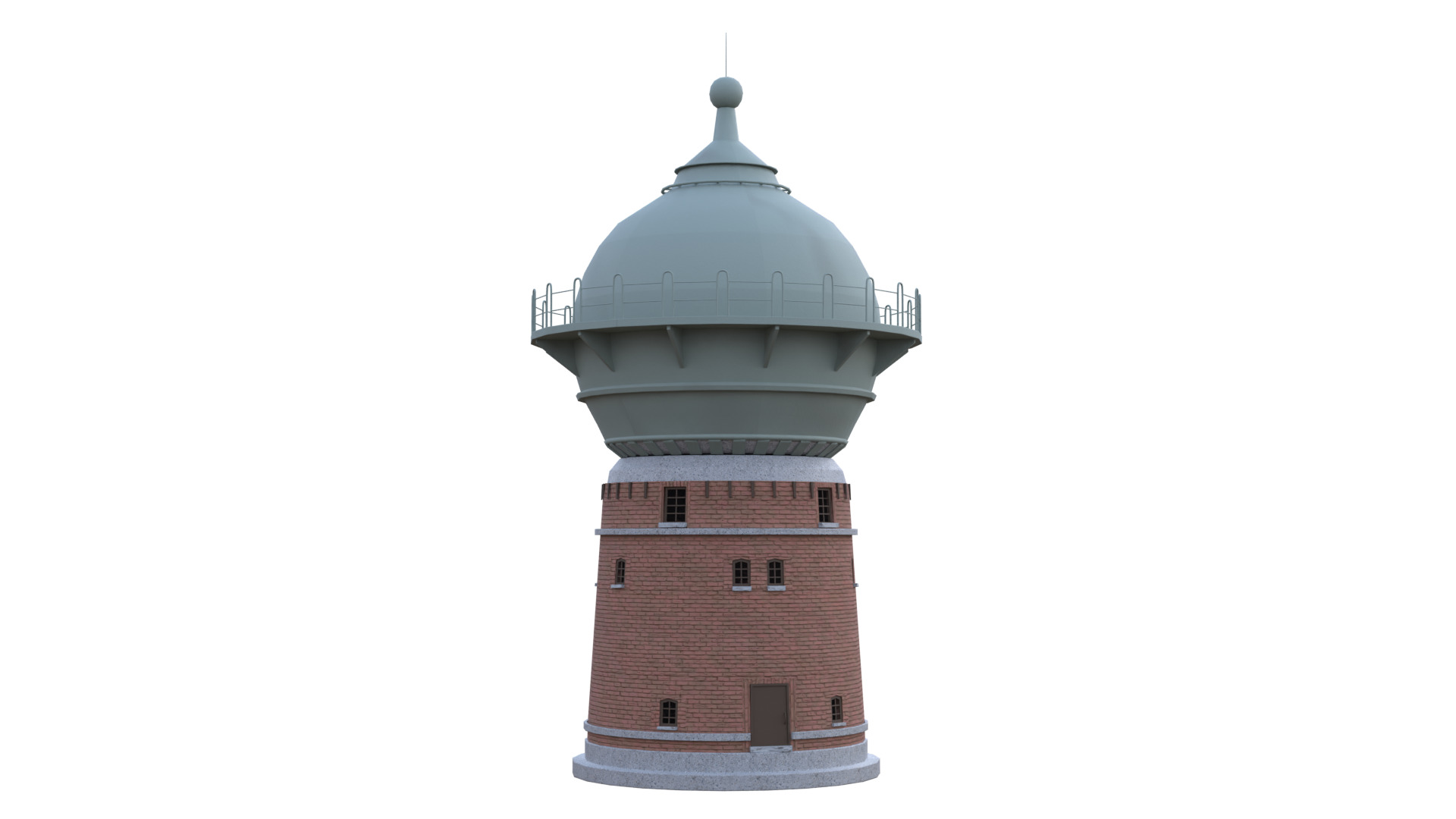 Water Tower Low-poly 3D model_37