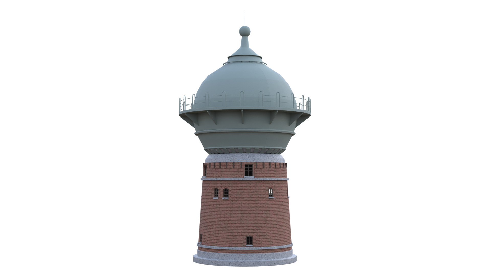 Water Tower Low-poly 3D model_15