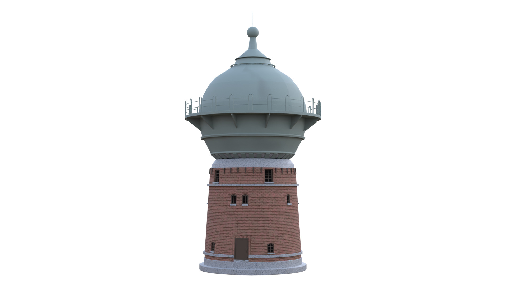 Water Tower Low-poly 3D model_34