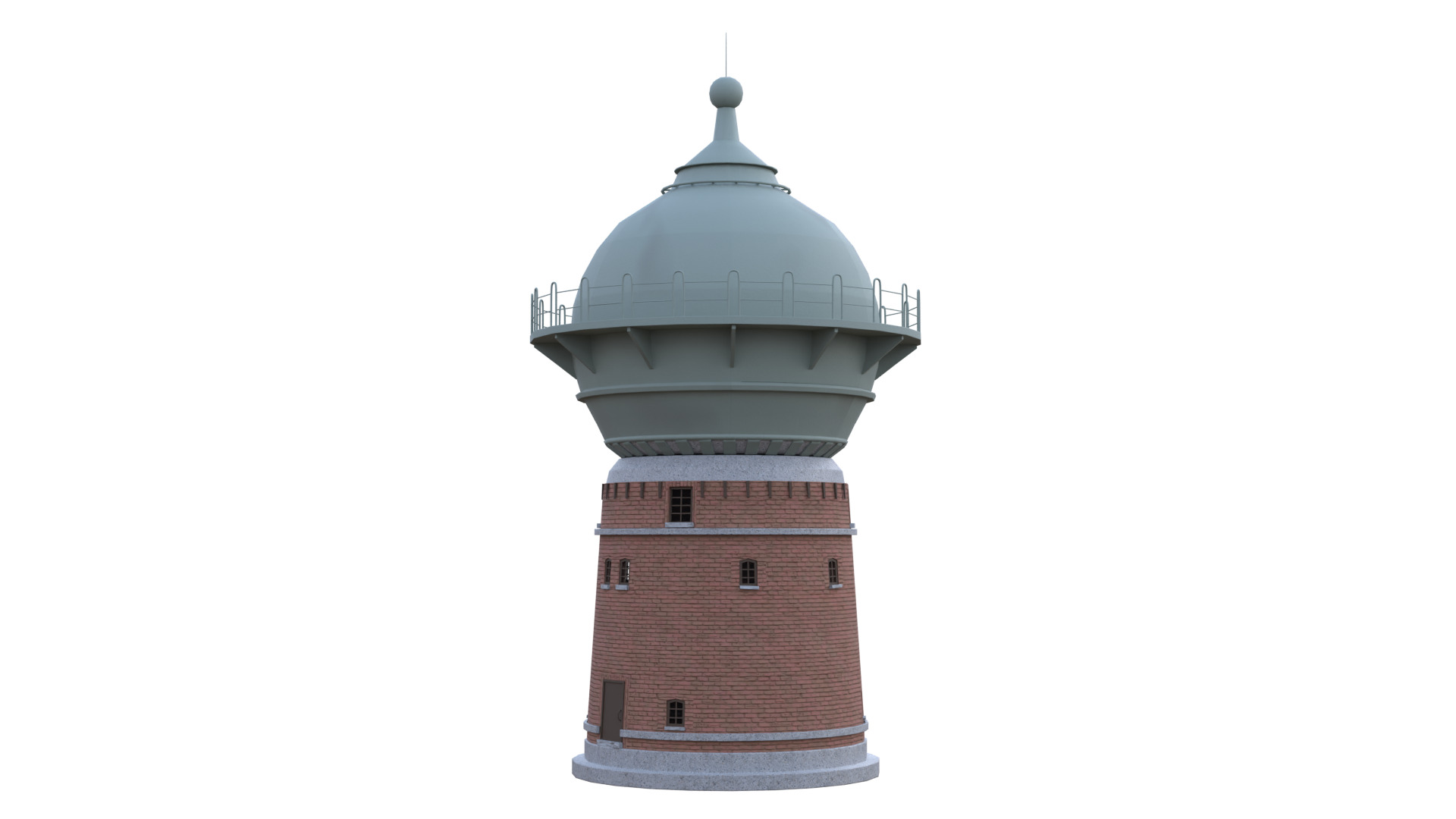 Water Tower Low-poly 3D model_30