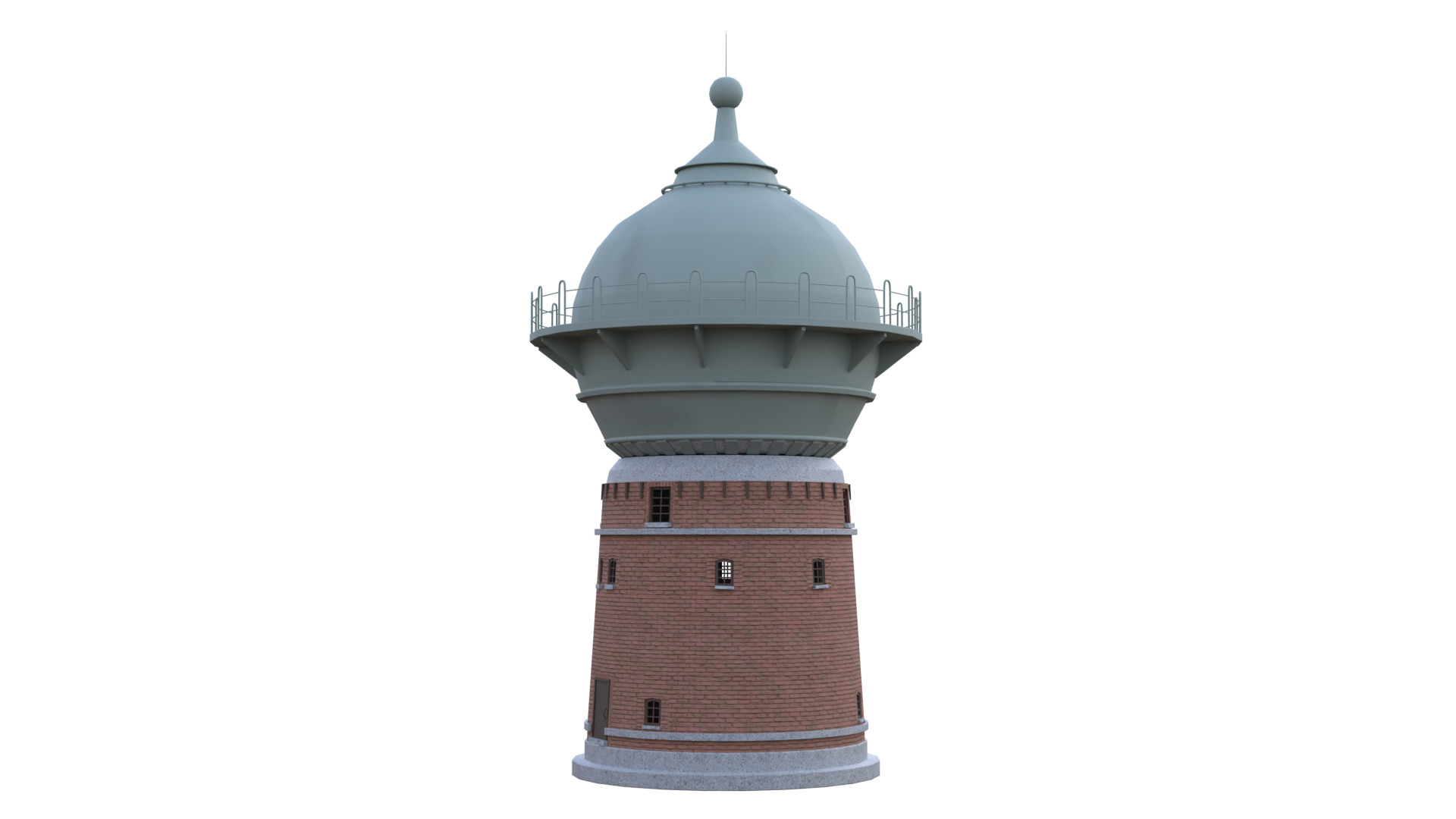 Water Tower Low-poly 3D model_29