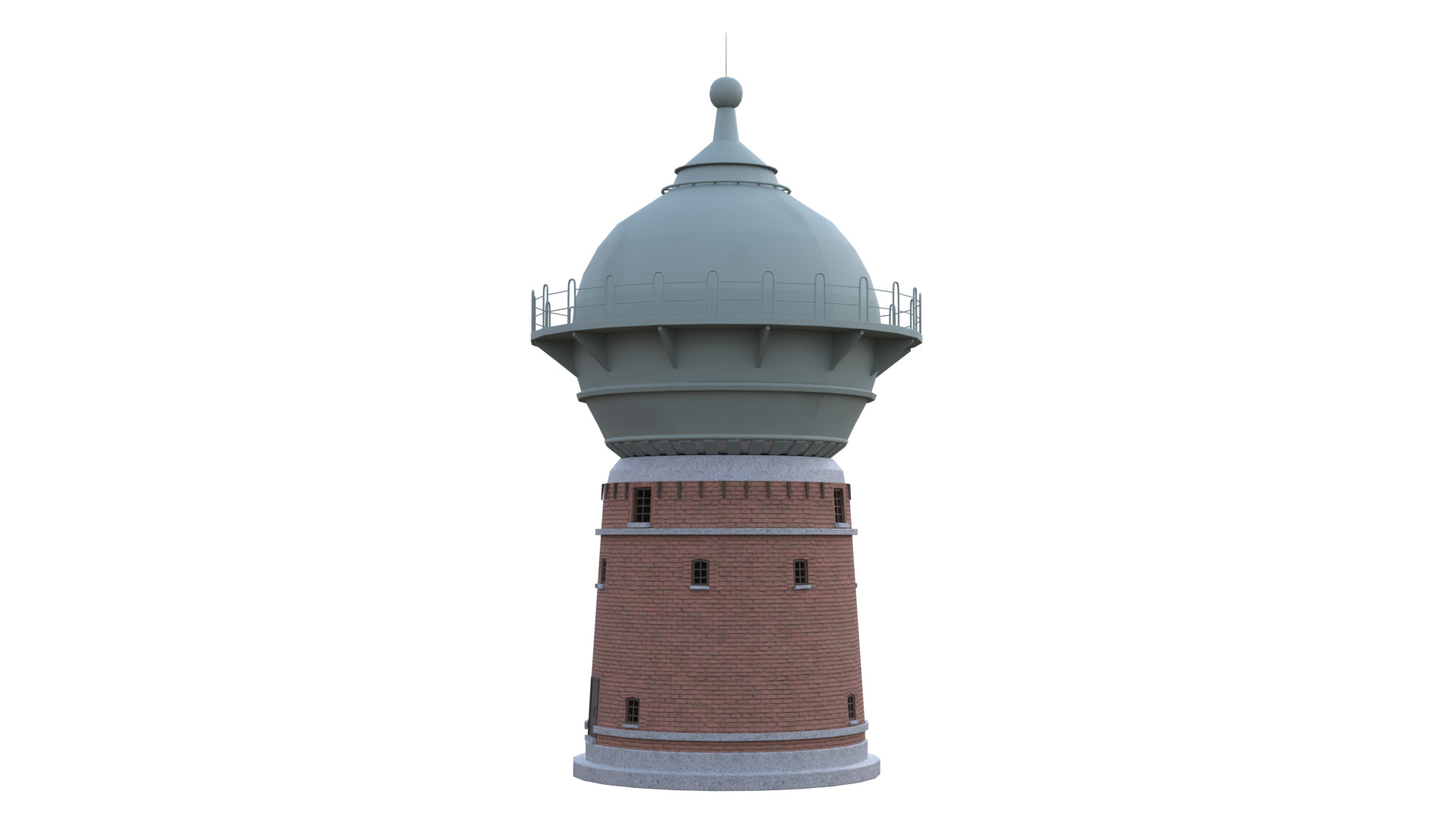 Water Tower Low-poly 3D model_28