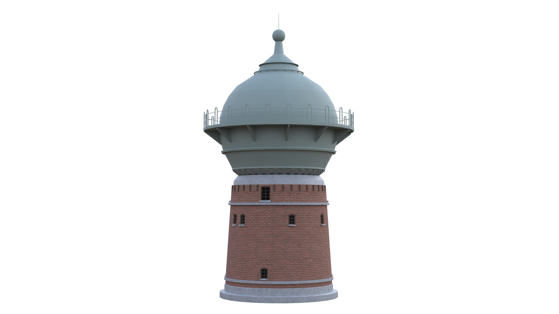 Water Tower Low-poly 3D model_13