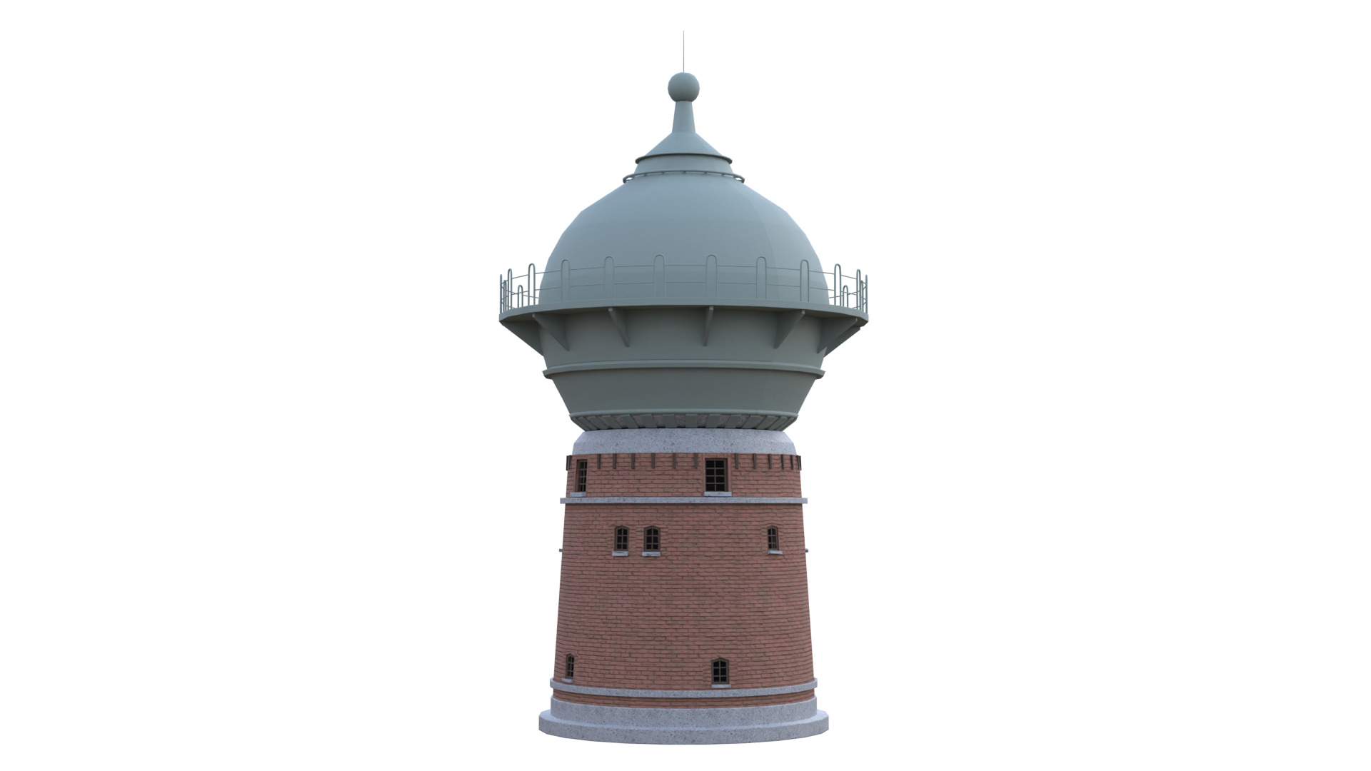 Water Tower Low-poly 3D model_16
