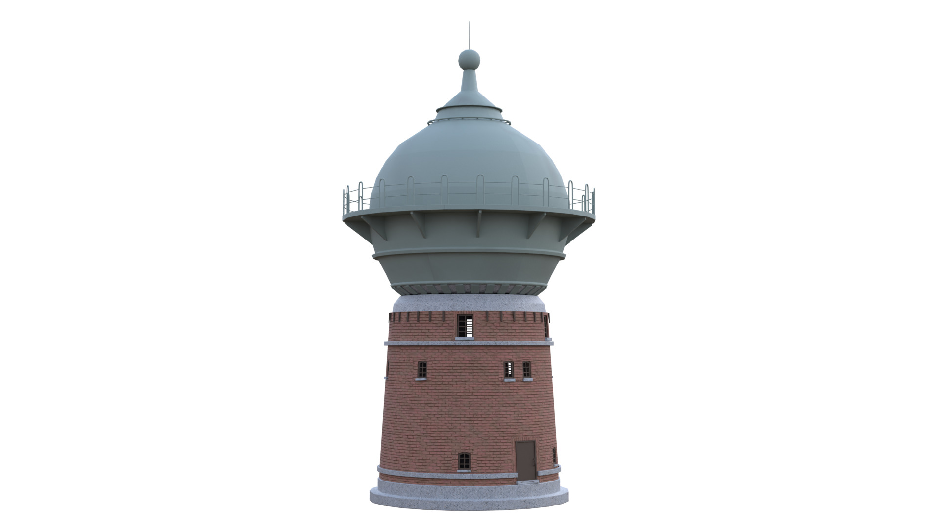 Water Tower Low-poly 3D model_39