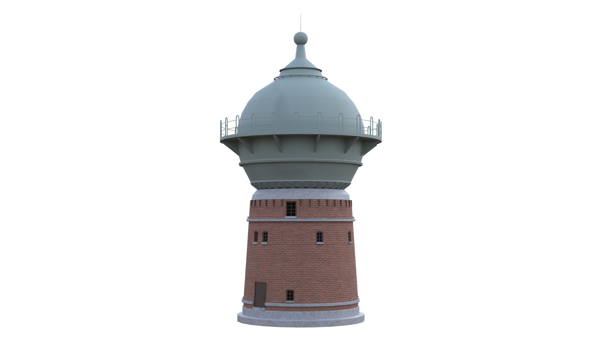 Water Tower Low-poly 3D model_31
